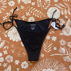 Pacsun Swin Black Ruched & Tie Bikini Bottoms